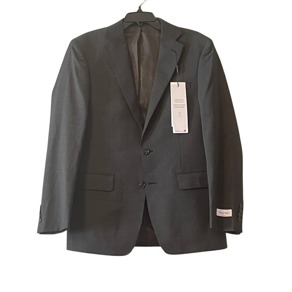 NWT Calvin Klein Slim Fit Stretch Wool Blend Blazer Jacket Sz. 40R